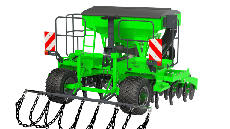 Rear View – TSG-300SP Pneumatic Seeder 3D render rear view of TSG-300SP grass seeder
