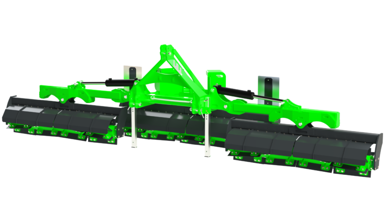 Stampede - rear view Cover crop control with Fentech Agri crimper roller - Stampede.