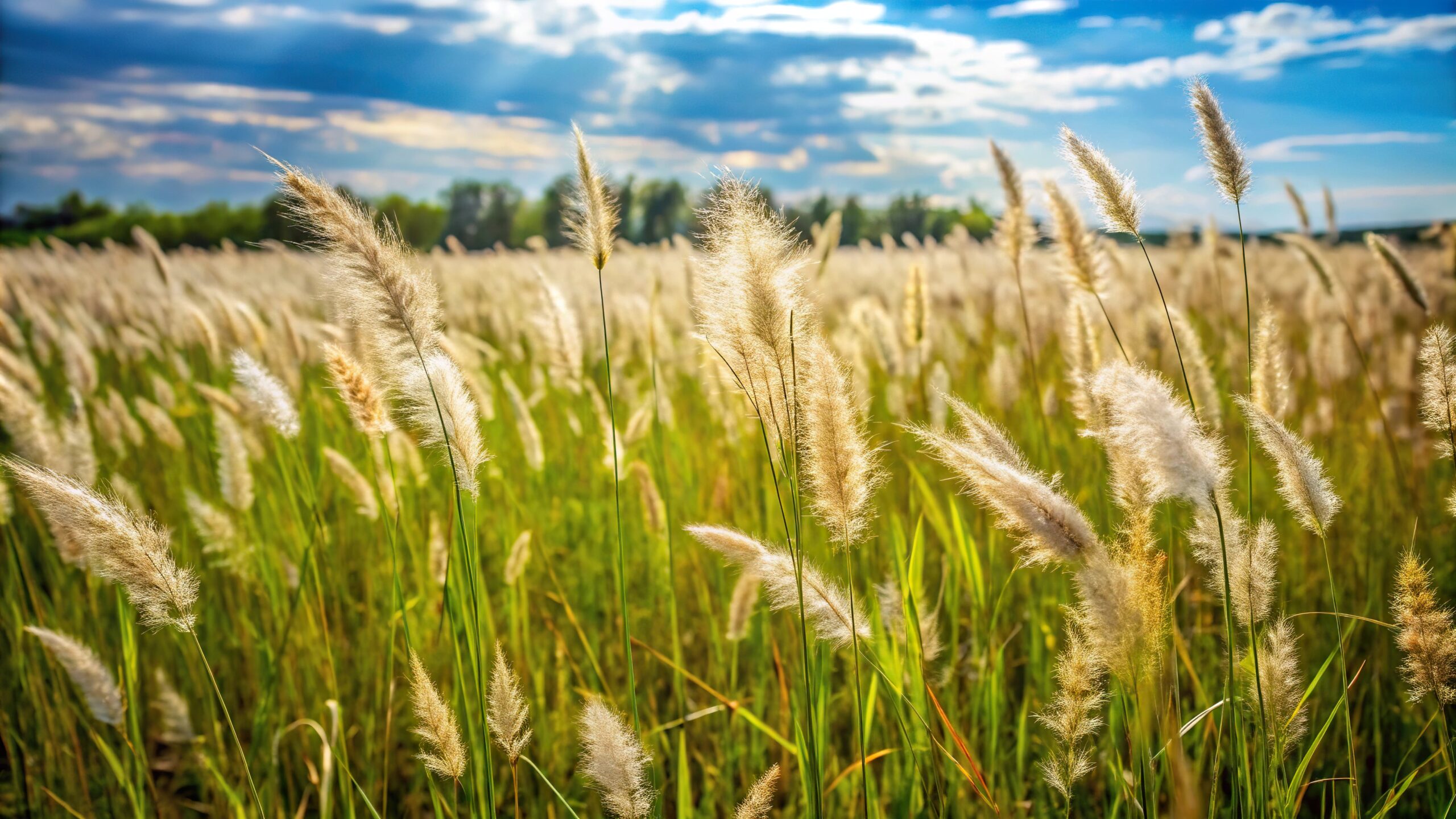 Tall grass field with weeds